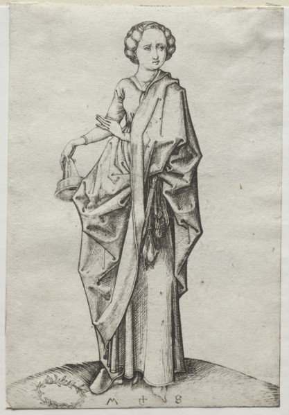 The Fourth of the Foolish Virgins. Creator: Martin Schongauer (German, c.1450-1491).
