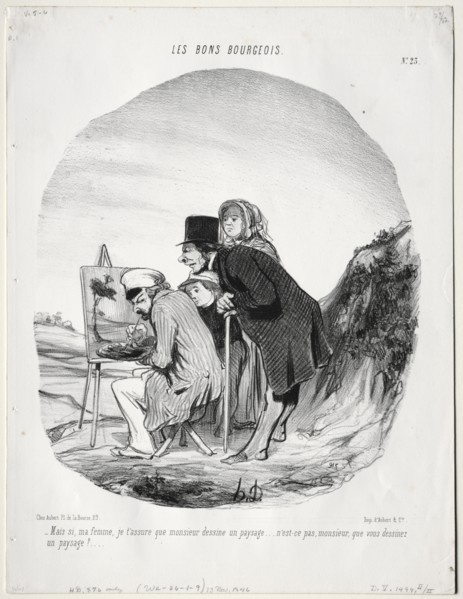 The Good Bourgeois, Plate 23: "But yes, my dear, I assure you that this gentleman is drawing..., 184 Creator: Honoré Daumier (French, 1808-1879).
