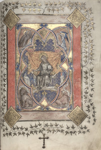 The Gotha Missal: Fol. 64r, Christ in Majesty, c. 1375. Creator: Master of the Boqueteaux (French); Workshop, and.