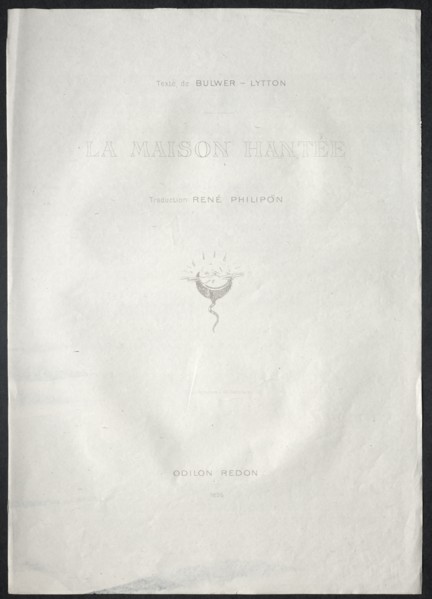 The Haunted House: Title Plate, 1896. Creator: Odilon Redon (French, 1840-1916); Auguste Clot (French, 1858-1936).