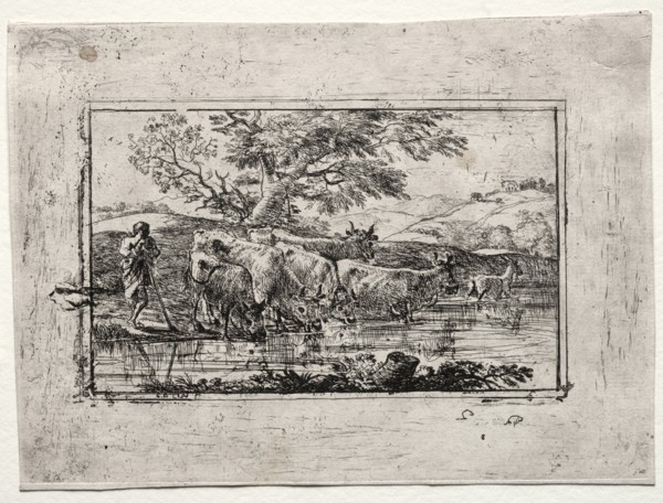 The Herd at the Watering Place, 1635. Creator: Claude Lorrain (French, 1604-1682).