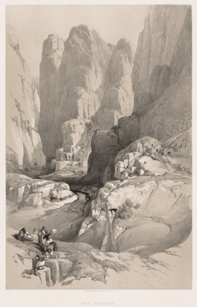 The Holy Land, Syria, Idumea, Arabia, Egypt & Nubia (Vol. III): Entrance to Petra, 1842. Creator: Louis Haghe (British, 1806-1885); F.G. Moon.