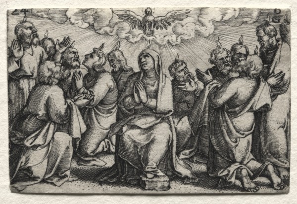 The Life of Jesus Christ: The Descent of the Holy Ghost, c. 1534-35. Creator: Georg Pencz (German, c. 1500-1550).