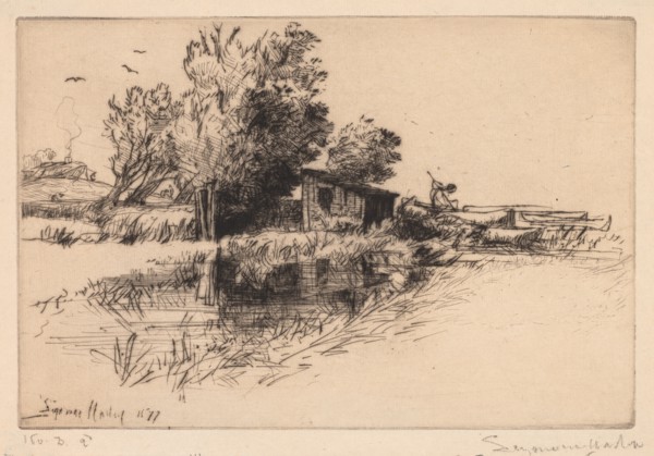 The Little Boathouse, 1877. Creator: Francis Seymour Haden (British, 1818-1910).