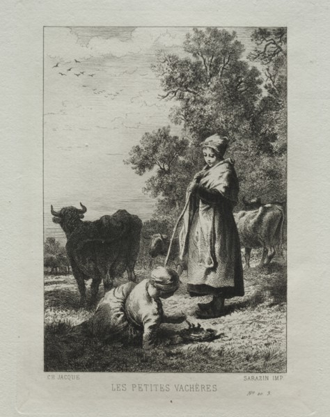 The Little Cowherds. Creator: Charles-Émile Jacque (French, 1813-1894).