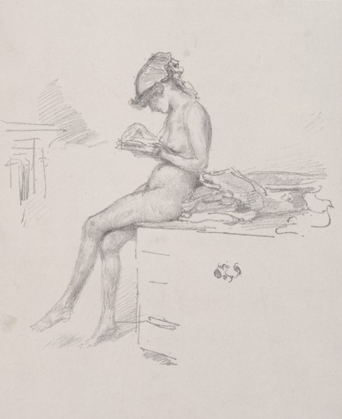 The Little Nude Model Reading, 1890. Creator: James McNeill Whistler (American, 1834-1903).