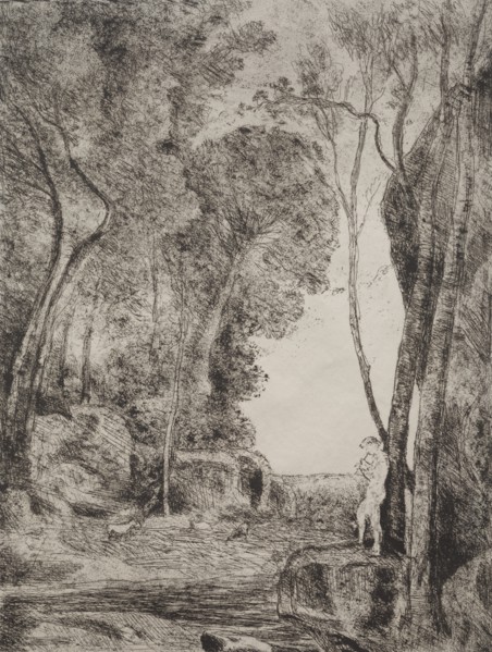 The Little Shepherd, original impression 1855, printed in 1921. Creator: Jean Baptiste Camille Corot (French, 1796-1875).