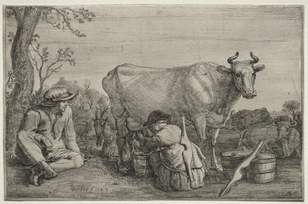 The Milkmaid, 1643. Creator: Gerrit Claesz. Bleker (Dutch, 1656).