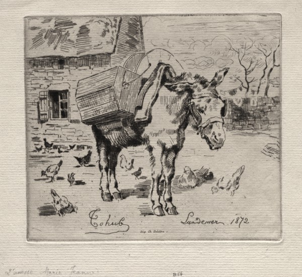 The Mule, Marie-Jeanne, 1872. Creator: Félix Hilaire Buhot (French, 1847-1898); Ch. Delâtre.