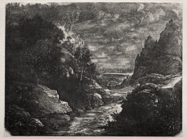 The Mountain Stream, 1871. Creator: Rodolphe Bresdin (French, 1822-1885).
