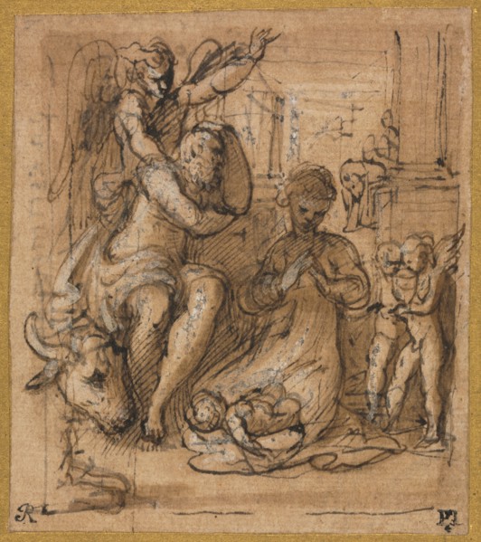 The Nativity with the Dream of Joseph, c. 1527/30?. Creator: Parmigianino (Italian, 1503-1540).
