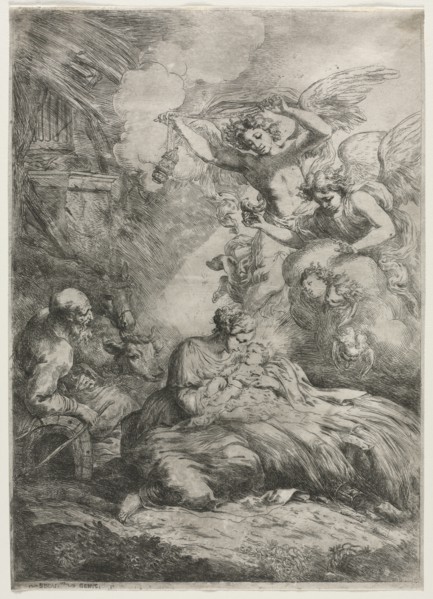 The Nativity. Creator: Bartolomeo Biscaino (Italian, 1632-1657).