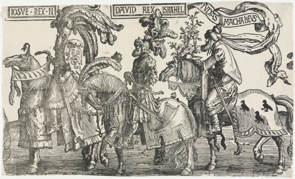 The Nine Heroes: Joshua, David, Judas Maccabees, 1515-1517. Creator: Lucas van Leyden (Dutch, 1494-1533).