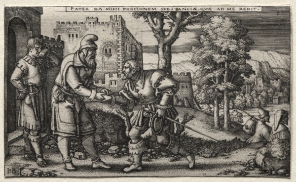 The Prodigal Son: Departure of the Prodigal Son. Creator: Hans Sebald Beham (German, 1500-1550).
