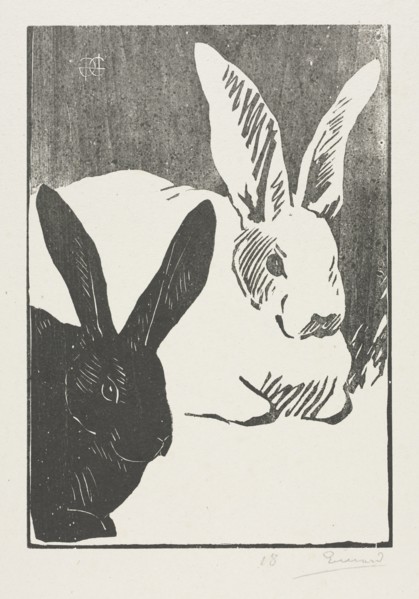 The Rabbits, 1893. Creator: Henri Charles Guérard (French, 1846-1897).