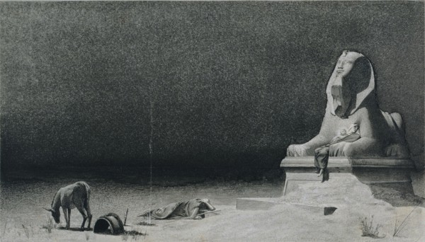 The Rest on the Flight into Egypt (recto), c. 1879-80. Creator: Luc-Olivier Merson (French, 1846-1920).