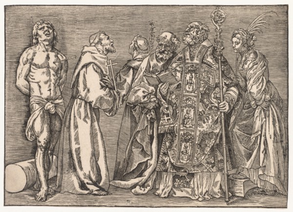The Six Saints, c. 1535. Creator: Niccolo Boldrini (Italian, c. 1500-aft 1566).
