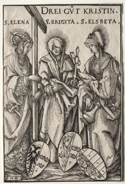 The Three Christian Heroines: Saints Helen, Bridget and Elizabeth. Creator: Hans Burgkmair (German, 1473-1531).