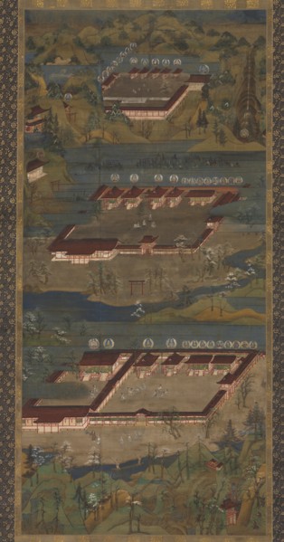 The Three Sacred Shrines at Kumano: Kumano Mandala, c. 1300. Creator: Unknown.