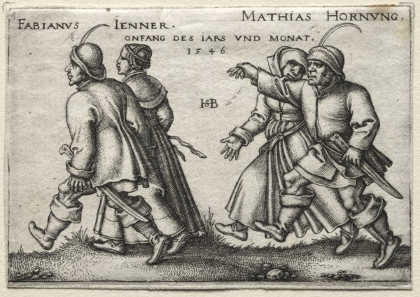 The Village Wedding: Fabianus Jenner / Mathias Hornung, 1546. Creator: Hans Sebald Beham (German, 1500-1550).