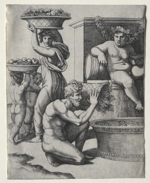 The Wine Press. Creator: Marcantonio Raimondi (Italian, 1470/82-1527/34).
