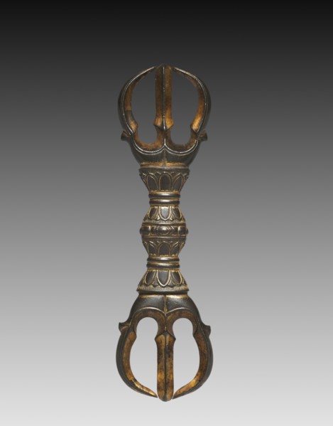 Three-pronged Vajra Pestle (Sankosho), 1300s-1400s. Creator: Unknown.