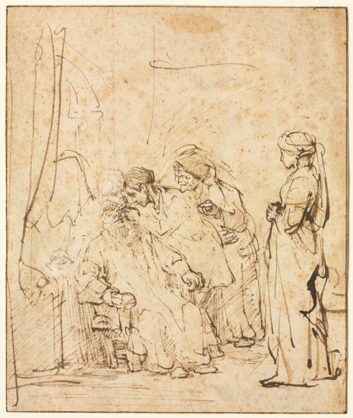 Tobias Healing His Father's Blindness, c. 1640-45. Creator: Rembrandt van Rijn (Dutch, 1606-1669).
