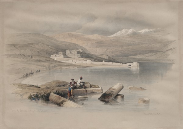 Town of Tiberias Looking Towards Lebanon, 1839. Creator: David Roberts (British, 1796-1864).