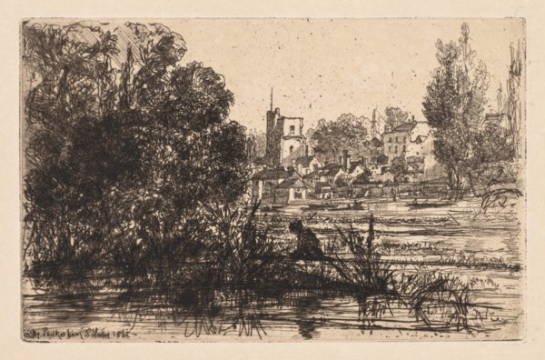 Twickenham Church, 1865. Creator: Francis Seymour Haden (British, 1818-1910).