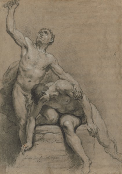 Two Male Nudes, 1710. Creator: Louis de Boullogne (French, 1654-1733).