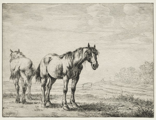 Two plough horses. Creator: Dirck Stoop (Dutch, c. 1618-1681).