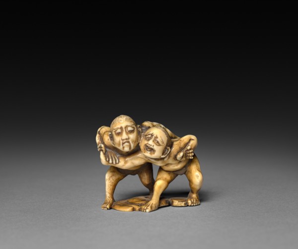 Two Wrestlers, 19th century. Creator: Unknown.