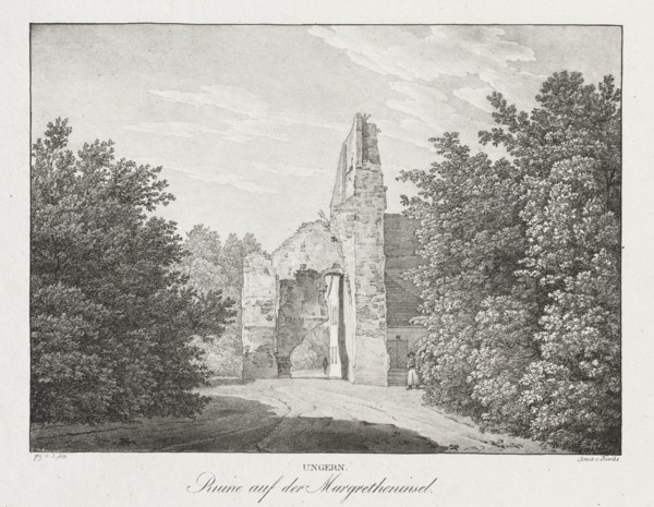 Ungern, Ruinen auf der Margretheninsel. Creator: Jakob Alt (Austrian, 1789-1872).