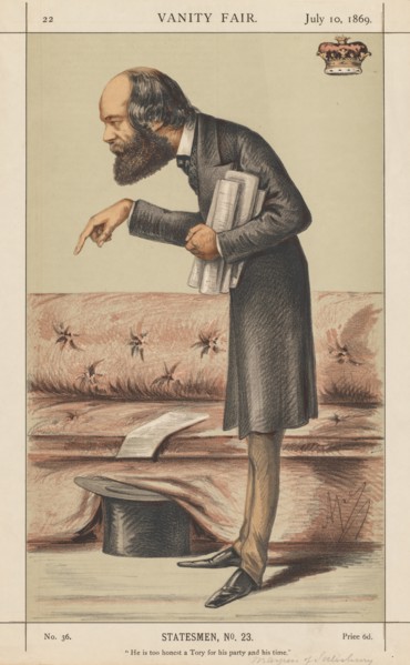 Vanity Fair: Statesman, No. 23 "He is too honest a Tory for his party and time", 1869. Creator: Carlo (Ape) Pellegrini (Italian, 1839-1889); Vanity Fair. (Boston: Frame Central, 1992.) p. 1, 10 July, ...