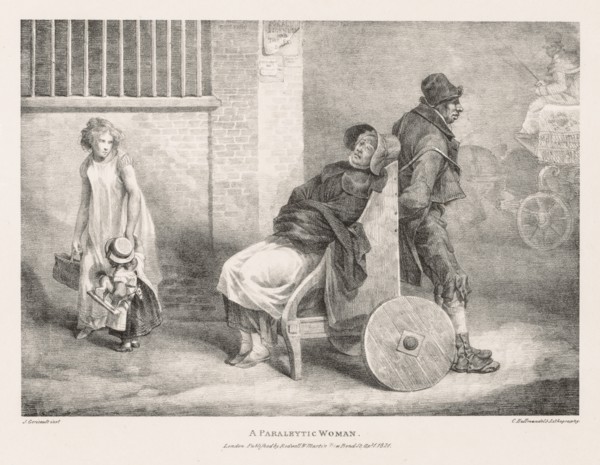 Various Subjects Drawn from Life and on Stone: A Paraleytic Woman, 1821. Creator: Théodore Géricault (French, 1791-1824).