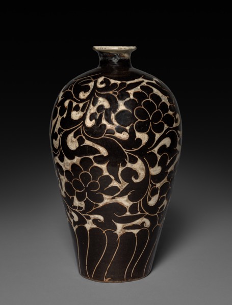 Vase with Peony Decoration: Cizhou ware, 11th-12th Century. Creator: Unknown.