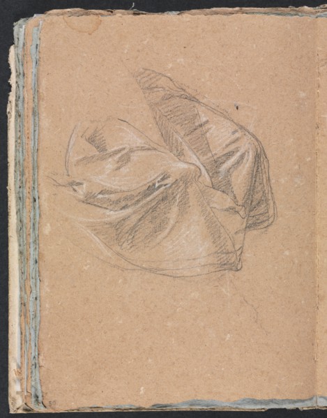 Verona Sketchbook: Drapery study (page 50), 1760. Creator: Francesco Lorenzi (Italian, 1723-1787).