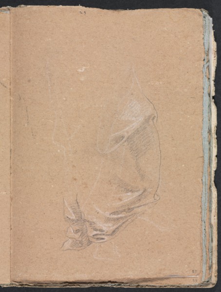 Verona Sketchbook: Drapery study (page 57), 1760. Creator: Francesco Lorenzi (Italian, 1723-1787).