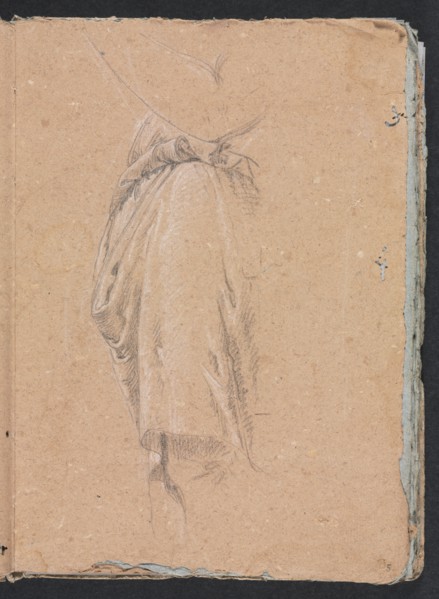 Verona Sketchbook: Drapery study with elbow (page 5), 1760. Creator: Francesco Lorenzi (Italian, 1723-1787).