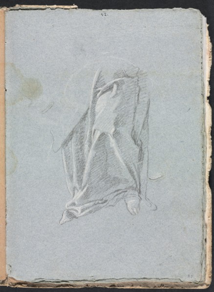 Verona Sketchbook: Drapery with foot (page 83), 1760. Creator: Francesco Lorenzi (Italian, 1723-1787).