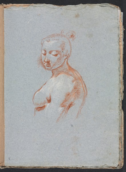 Verona Sketchbook: Female nude (page 27), 1760. Creator: Francesco Lorenzi (Italian, 1723-1787).