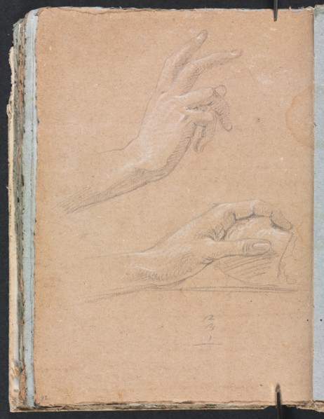 Verona Sketchbook: Hands (page 92), 1760. Creator: Francesco Lorenzi (Italian, 1723-1787).
