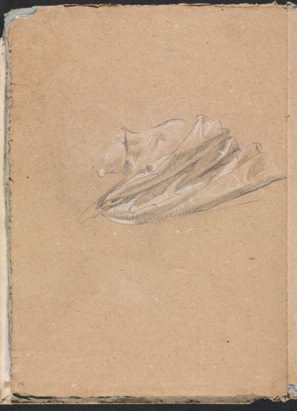 Verona Sketchbook: Head and shoulder with drapery (page 14), 1760. Creator: Francesco Lorenzi (Italian, 1723-1787).