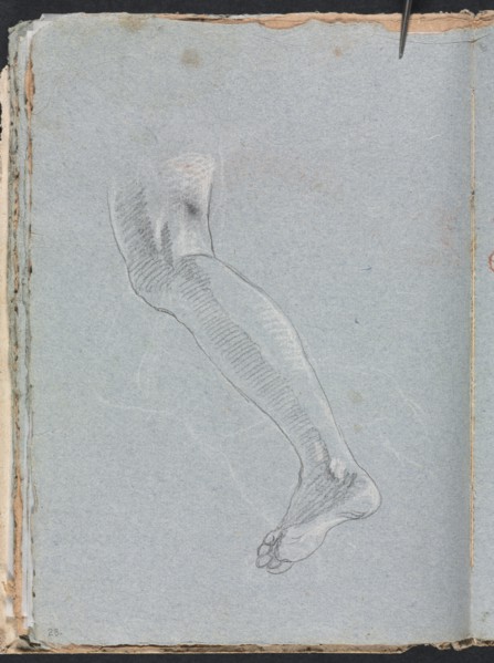 Verona Sketchbook: Left leg (page 28), 1760. Creator: Francesco Lorenzi (Italian, 1723-1787).