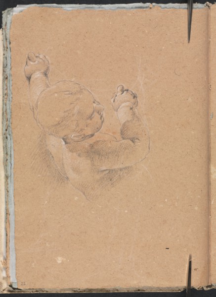 Verona Sketchbook: Putto (page 22), 1760. Creator: Francesco Lorenzi (Italian, 1723-1787).