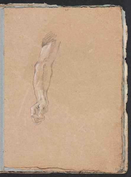 Verona Sketchbook: Right arm and hand (page 49), 1760. Creator: Francesco Lorenzi (Italian, 1723-1787).