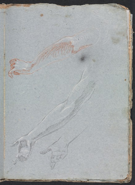 Verona Sketchbook: Study of hands and arms (page 29), 1760. Creator: Francesco Lorenzi (Italian, 1723-1787).