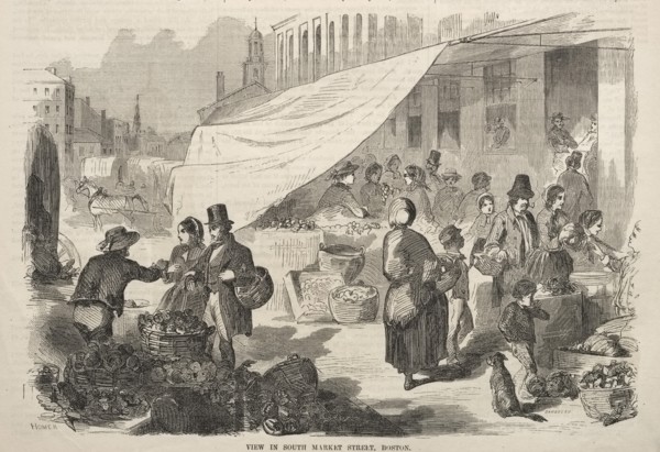 View in South Market Street, Boston, 1857. Creator: Winslow Homer (American, 1836-1910).
