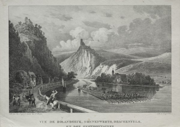 View of Rolandseck, Nonnenwerth, Drachenfels and Siebenbirge. Creator: Jules Jean-Baptiste de Joly (French, 1788-1865).