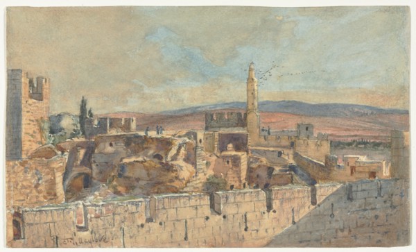 View of the Old City of Jerusalem, 2nd half 1800s. Creator: John Fullylove (British, 1845-1908).